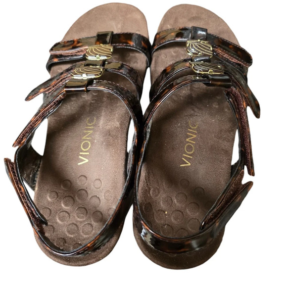 Vionic by Orthaheel Amber Tortoise Sandals Sz 8 - Picture 12 of 14